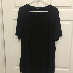 Susan Graver Liquid Knit Black Top Size XLP